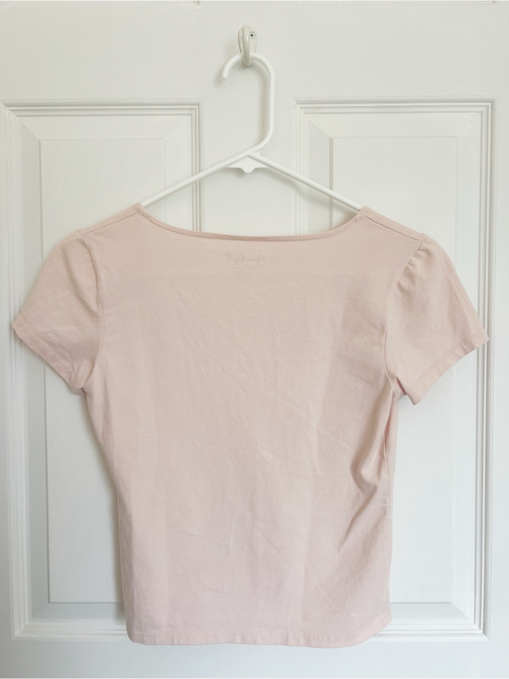 Brandy Melville Blush Square Neck Short Sleeve Tee - Picture 2 of 2
